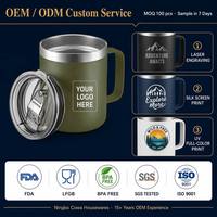 Mug à café en acier inoxydable à double paroi sans BPA de 12 oz, gravure au laser du logo, gobelet isotherme pour la bière, pour le bureau, la maison, le camping