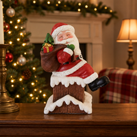 Figurine de Noël nordique artisanale de 10,2 pouces en résine, résistante aux UV, pour cheminée, décoration pour la saison des fêtes