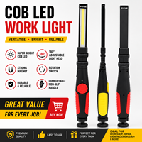 Lampe de travail LED COB rechargeable et fine 360° °   Lampe d'inspection magnétique pliable et rotative pour la réparation automobile, le garage et l'atelier