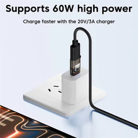 Adaptateur USB 3.2 A mâle vers USB A femelle, transfert de données et audio haute vitesse 10 Gbit/s, convertisseur de charge rapide PD 60 W pour PC portable USB