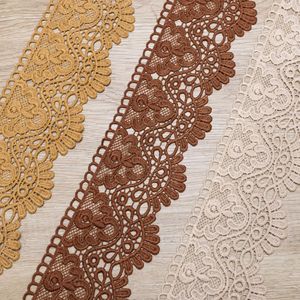 Kain renda hitam putih pita bordir poliester gulungan pemangkasan renda bunga untuk pakaian wanita Aksesori tekstil manset - Product Image 4