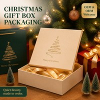 Scatola Regalo Natalizia Personalizzata con Albero e Fiocchi di Neve in Lamina d'Oro, Scatola Rigida Magnetica 10-13 Pollici, Confezione Festiva OEM ODM all'Ingrosso