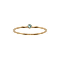 Ensemble de bagues en acier inoxydable doré massif, style simple et élégant, avec un seul zircon, bague intemporelle pour femme, vente en gros