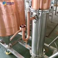Alambic en cuivre ZJ 250L, équipement de distillation d'alcool portable, machine à fabriquer du whisky, du rhum, du gin et du brandy