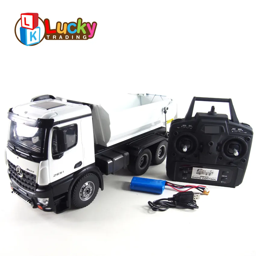 Hot sale alloy remote toy radio controlled rc trucks dump with 6 wheels