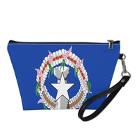 Pochette de voyage personnalisée Saipan avec drapeau national imprimé UV pour les voyages à l'étranger, le rangement de cosmétiques à domicile et les stocks en gros
