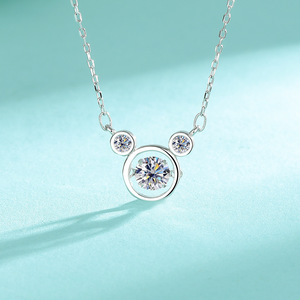 Collana a Bolle Vivaci in Argento Sterling S925 con Moissanite, Design di Nicchia di Lusso Leggero, Certificazione <span class=keywords><strong>GRA</strong></span>, Catena per Clavicola - Product Image 2