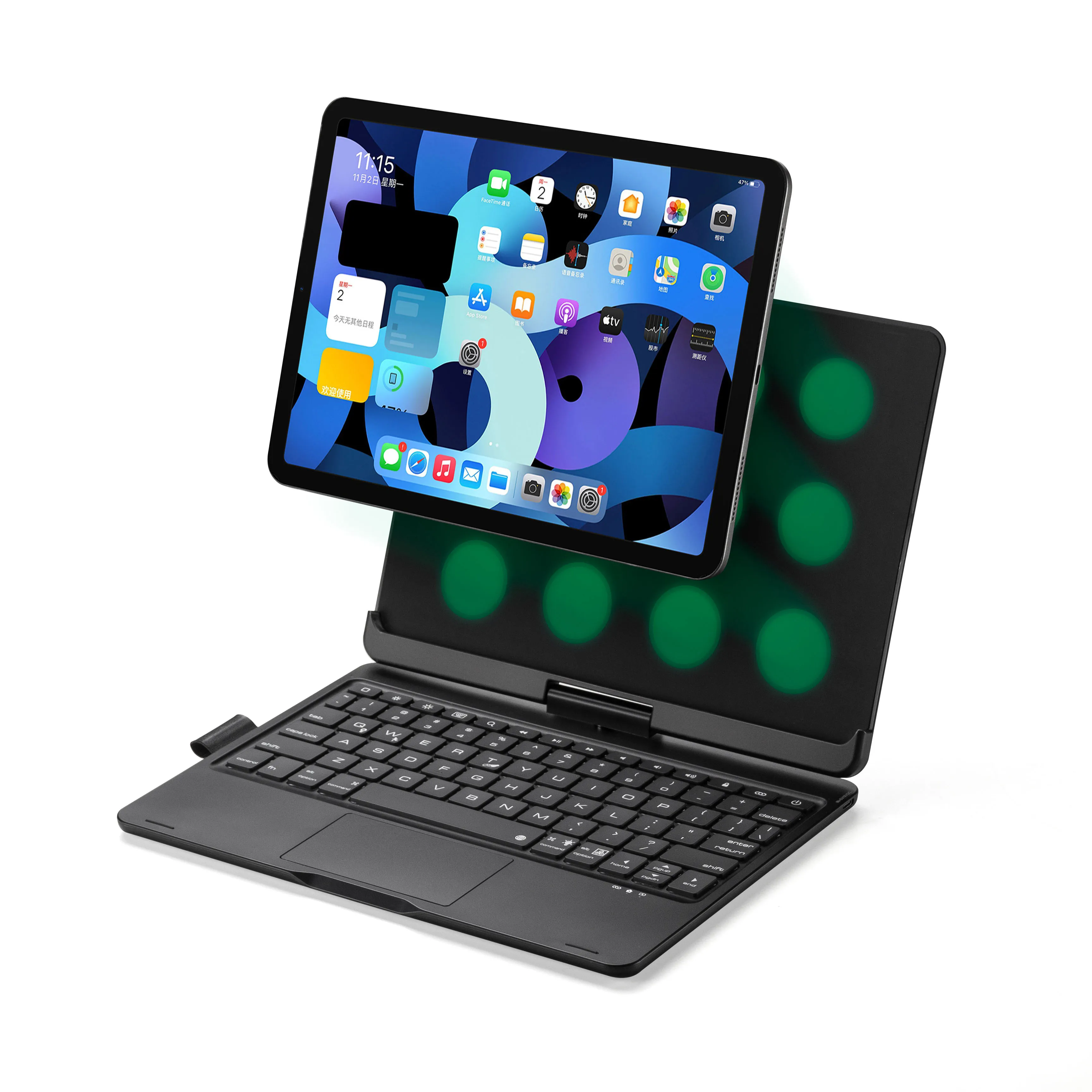 360 giratorio 7 colores retroiluminación Touchpad caso teclado para Ipad Pro 11 pulgadas/Ipad Air 4 10,9 pulgadas