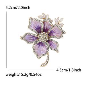 Latest Flower Crystal Trendy <b>Brooch</b> <b>Pins</b> Customized Designs Rhinestone Buttons Alloy Gold Plated Unisex Daily Use Engagement - Product Image 3