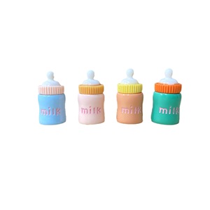 Miniature <b>Resin</b> Baby Bottle Ornament 3D Glossy Milk Pattern Home Decoration Accessory Round Plastic <b>Resin</b> <b>Craft</b> - Product Image 5