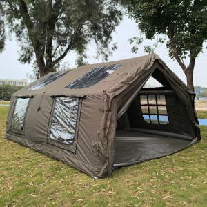 Grande tente gonflable automatique à double couche, une chambre, pour le glamping familial, les événements de camping, en toile, avec pompe à air, utilisable en quatre saisons - Product Image 3