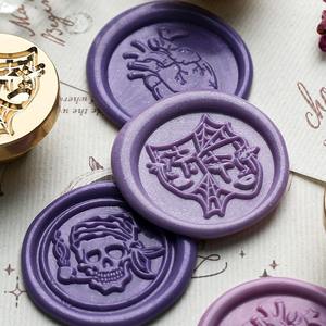 Têtes de sceau de cire Suidis Dark Series en cuivre, motif crâne fantaisie d'Halloween, fournitures artisanales faites à la main - Product Image 3