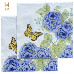 Printed Paper Napkins Butterfly Flower Design Square Disposable For Themed Party Gift Use - Product Image 4