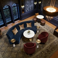 Banquettes de restaurant modernes et colorées en demi-cercle, sièges en forme de S, canapé d'angle, ensemble de table à manger en bois pour hôtel, intérieur