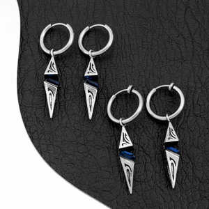 Boucles d'oreilles pendantes unisexes plaquées argent, design étoile rétro, style simple et tendance, vente en gros de bijoux 2026 - Product Image 2