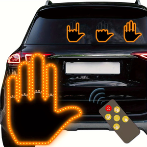 Gesture Hand LED Car Finger <b>Light</b> With Remote Control, Road Rage Flicker Sign for Car <b>Window</b> Decor Lamp - Product Image 1