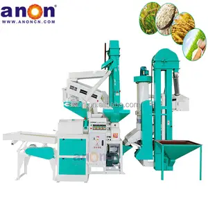 ANON 15S komple Set kombine pirinç değirmen makinesi pirinç makinesi satılık otomatik pirinç fabrikası yedek parça