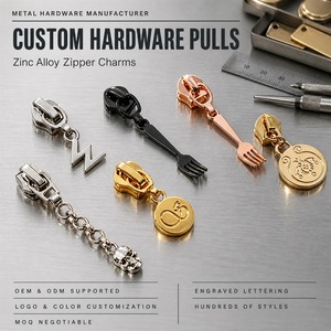 Deslizador de Cremallera de Aleación de Zinc Resistente al Desgaste, Tirador de Cremallera Metálico con Formas Únicas, Muestra Disponible para Cooperación con Marcas Personalizadas - Product Image 1
