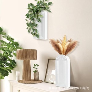 Wall Vase Wooden Hanging Vase For Living Room Bedroom Office Minimalist Design Floral <b>Display</b> Bud Shape - Product Image 2