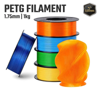 Filament d'imprimante 3D PETG 1,75 mm, 1 kg par bobine, pour imprimantes 3D Bambu Lab et Creality, plusieurs couleurs pour pièces fonctionnelles