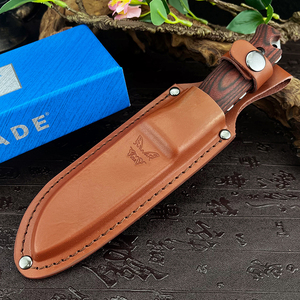 มีดล่าสัตว์ BM Saddle Mountain 15002-2 ใบมีดคงที่ ด้ามไม้เต็มด้าม สำหรับตั้งแคมป์กลางแจ้ง อุปกรณ์ EDC พกพาสะดวก ใช้ในชีวิตประจำวัน OEM DIY - Product Image 4