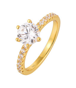 Anillo fino QX Vermeil 925 Anillo de plata esterlina Compromiso Joyería fina de lujo Anillos DE BODA chapados en oro de <span class=keywords><strong>18K</strong></span> para mujer - Product Image 5