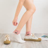 Chaussettes de cheville pour femmes, printemps, colorées, motif fruits mignon, respirantes, antibactériennes, séchage rapide, élasthanne/polyester/coton, écologiques