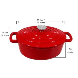 Horno holandés de <span class=keywords><strong>hierro</strong></span> fundido esmaltado negro y rojo 3.4QT con tapa - Product Image 5