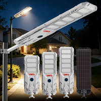 Lampadaire solaire commercial 500W, LED haute luminosité 3030, mât télescopique, étanche IP65, boîtier ABS pour éclairage routier