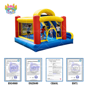 Château <span class=keywords><strong>gonflable</strong></span> aquatique AirFunPro pour enfants, toboggan aquatique, château <span class=keywords><strong>gonflable</strong></span> blanc en PVC, mini combo pour 10 personnes, installation facile - Product Image 5