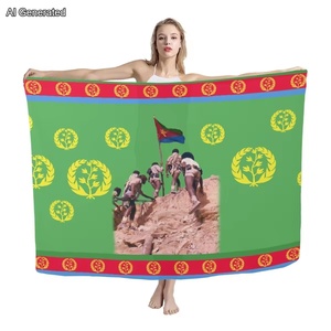 Sciarpa eritreo Eritrea Flag 145*115 Logo personalizzato Beach Sarong Swim For Men Women Printed Wear Unisex Cover vendite dirette in fabbrica - Product Image 5