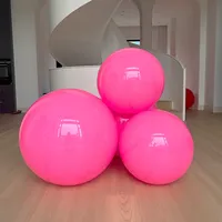 Ballon sphérique gonflable géant rose mat en PVC réutilisable, boule miroir décorative pour mariage, événement, fête, décoration de scène