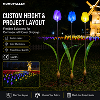 Flores de Tulipán Artificiales con LED para Exteriores Momovalley, para Insertar en el Suelo, para Jardín, Camino, Patio, Boda, Evento, Decoración de Paisajes