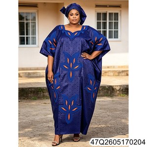 <span class=keywords><strong>Robe</strong></span> africaine <span class=keywords><strong>Bazin</strong></span> Riche <span class=keywords><strong>Boubou</strong></span> Dashiki avec broderie bleu royal pêche, manches longues pour mariage 47Q26051702 - Product Image 5