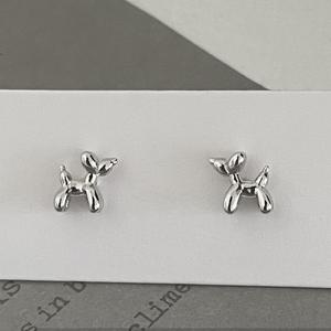 S925 <b>Sterling</b> <b>Silver</b> Balloon Dog Ear <b>Studs</b> Simple & Trendy Ins Personality Niche Design Cute Compact Ear <b>Studs</b> for Small Women - Product Image 5