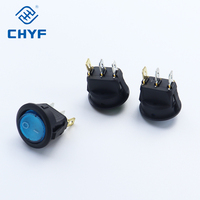 Interrupteur à bascule rond KCD1 20 mm 3 broches LED lumineux marche/arrêt mini interrupteur pour bateau 10A 250V 6A 125V noir rouge bleu pour voiture marine