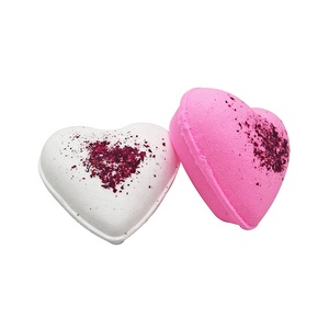 개인 상표 도매 유기농 천연 성분 목욕 폭탄 하트 모양 홈 스파 사용을위한 탄산 편안한 보습 - Product Image 4