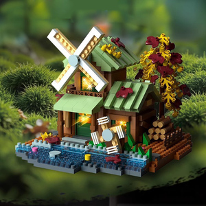 Juguete Educativo en Oferta, Set <span class=keywords><strong>de</strong></span> Construcción <span class=keywords><strong>de</strong></span> Cabaña en el Bosque, Bloques <span class=keywords><strong>de</strong></span> Escena Urbana, Rompecabezas <span class=keywords><strong>de</strong></span> Ensamblaje, Molino <span class=keywords><strong>de</strong></span> <span class=keywords><strong>Viento</strong></span>, Casa del Árbol, Regalo para Niños - Product Image 4