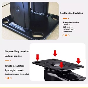 4 inch mini nhựa tự dính câm TPR bánh xe cứng nhắc <span class=keywords><strong>Caster</strong></span> với khóa định hướng 50kg Tải trọng cho đồ nội thất - Product Image 5