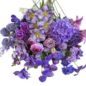 Arrangements de fleurs artificielles <span class=keywords><strong>en</strong></span> soie pour mariage avec roses, lys, tulipes et hortensias pour les décors photographiques et la décoration intérieure - Product Image 5