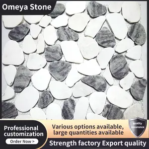 新しいスタイル大理石樹脂モザイク卸売壁モザイク磨かれた天然大理石不規則な小石パッチワークパターン