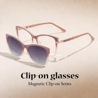 Lunettes de soleil à clipser, montures optiques pour femmes, montures de lunettes en acétate, montures de lunettes de vue, montures de lunettes à clip magnétique