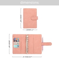Yihe Meilleure Vente 7 Couleur 30MM-6-Anneaux A6 Multicolore En Cuir Budget Binder Portefeuille Agenda Cash Spirale pour Cadeau