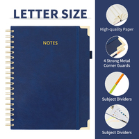 5 sujets couverture rigide B5 A5 A4 cahier à spirale Journal avec onglets séparateurs