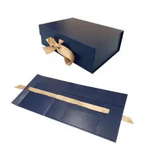 verpackung boxen 10pcs Suppliers-RTS Faltbarer Karton Hellblau Mit Band Box Geschenk verpackung Papier boxen 10PCS Für Weihnachts geschenk Und Überraschende Geschenke