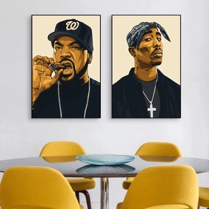 Peinture sur toile d'art de rappeur hip-hop <span class=keywords><strong>2Pac</strong></span>, portraits, affiches et impressions, art mural, images - Product Image 2