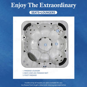 Gurgle Home Party Extérieur <span class=keywords><strong>Balboa</strong></span> Massage tourbillon 7 personnes Jacuzzier Piscine extérieure Spa Baignoire Bain à remous avec fonction de massage - Product Image 6