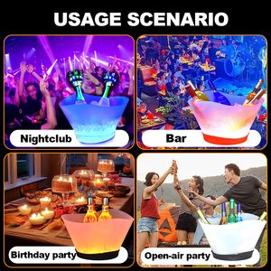 Seau à glace à champagne à led rafraîchissant d'extérieur avec logo Bacs à boissons en plastique PP Refroidisseur de bouteilles de vin - Product Image 5