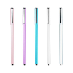 Metal Gel <b>Pen</b> Silver <b>White</b> Blue Purple Pink Bullet Tip Replaceable Nib Office Gift Promotion Writing Tool - Product Image 3