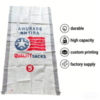 Sacs tissés en polypropylène de haute qualité Ghana N°5, imperméables, 25 kg, 50 kg, 100 kg, sacs en PP pour graines, céréales, riz, farine, maïs, soja